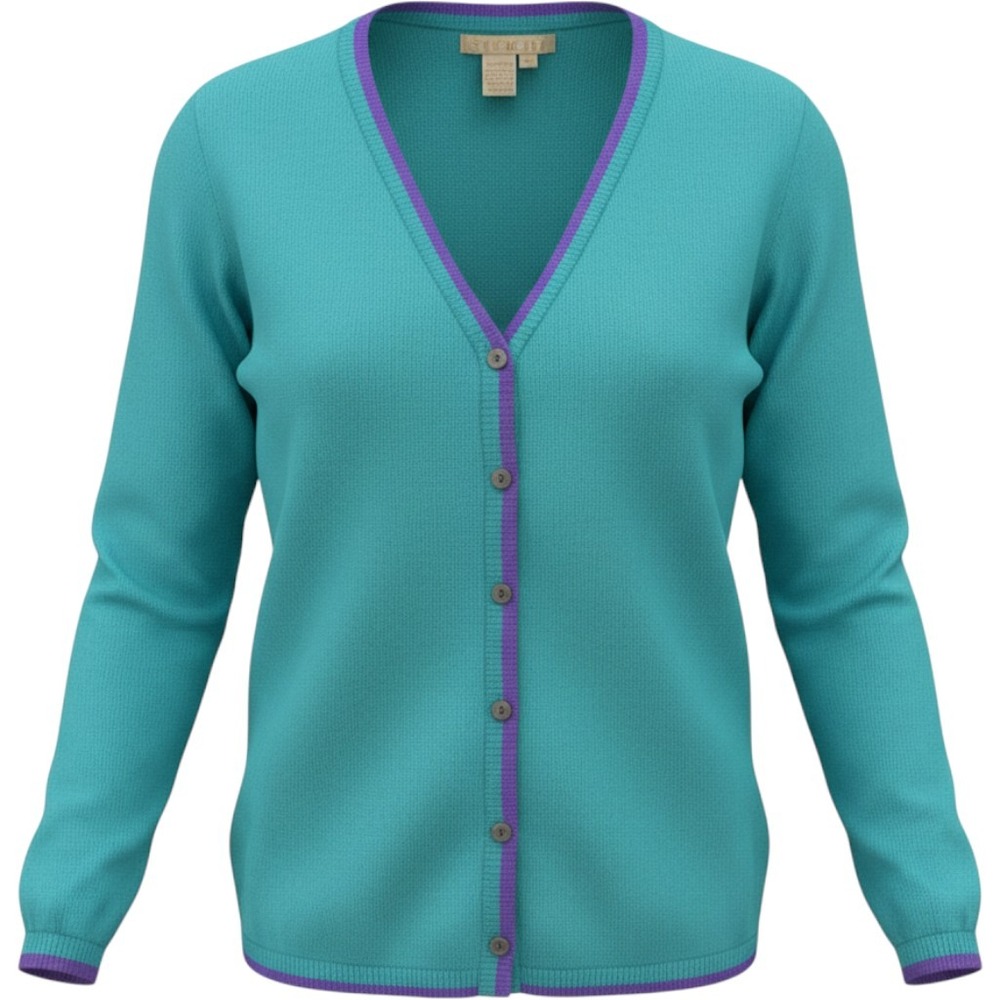 Studio 121 Cashmere Twin Set Women M Teal Cardigan Preppy Old Money Quiet Luury